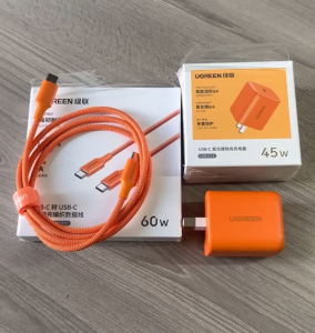 Bộ sạc nhanh Ugreen X524 45W 1 cổng và cáp C to C L501 60W dài 1M sạc nhanh PD PPS