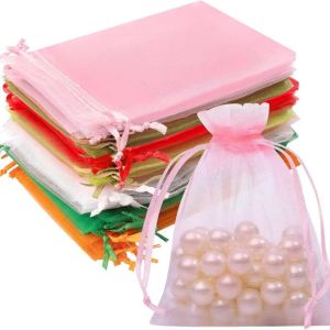 100 Chiếc Túi Organza Bộ 7x9cm Đến 30x40cm Túi Lưới Đựng Kẹo Đám Cưới Túi Lưu Trữ Cho Nhiều Dịp Khác Nhau