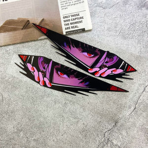 1pair Anime Girl Eyes Motorcycle Sticker Decoration Vinyl Decal for Motorbike Fuel Tank Side Panel Front Fairing Car Rear Bumper