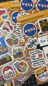Big Bang Theory Inspired Vinyl Sticker Sheet (10pcs) Waterproof Decals for Tumbler Helmet Laptop
