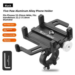 West Biking | Anti-shock Navigation Phone Mount Aluminum Alloy for Electric Bike and Motorcycle