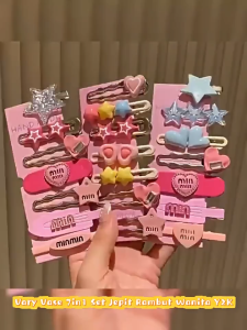 7 in 1 Set Jepit Rambut Wanita Y2K Aksesoris Rambut Wanita Fashion Korea Jepit Poni Aesthetic