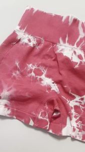 Women Gym Tie Dye Scrunch Shorts Fitness Seamless Nylon High Waist Sports Leggings Stretch Yoga Pants Workout Running Tights