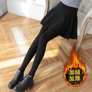 หนาและขนแกะเรียงรายสไตล์เกาหลี Mille-coupe Faux สองชิ้นกระโปรงฐานแจ๊กเก็ตสําหรับฤดูหนาวมีสไตล์และอบอุ่นรองเท้าขนาดเล็กแนวโน้ม