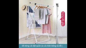 Giá sắt treo quần áo ban công phơi chăn mền gia đình