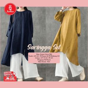 Setelan Wanita Remaja Korean Style Set Ootd Kekinian Jumbo Kekinian Lengan Panjang Saringga Set Fashion Wanita Trendy - XELLEA