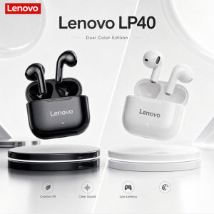 Lenovo | New Lenovo LP40 Bluetooth Wireless Headset HiFi Sound Headphones Stereo Sports Earbuds With Mic Gaming Earphones100% Original