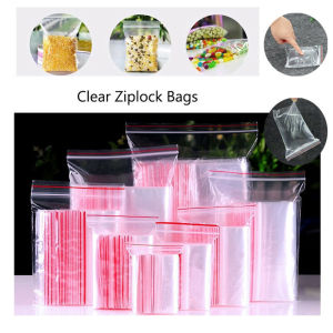 100 Pcs/Pack Zip Lock Plastic Bags Reclosable Transparent Sealed Bag Storage Bag  Poly Clear Bags Thickness 0.05mm