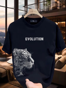 Summer Casual Large Size 300 Pounds Pure Cotton Short Sleeve Mens American Trendy Brand Lightweight Luxury Leisure T-shirt Half Sleeve