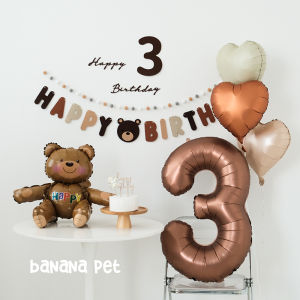 Phong Cách Hàn Quốc Đồ Trang Trí Tiệc Sinh Nhật Chủ Đề Gấu Nhỏ Ôm Trái Tim Cờ Kéo Trang Trí Cảnh Quan Số Lượng Dễ Thương Chiếc Dành Cho Thú Cưng Mèo Chó Cà Phê