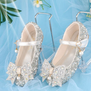 MENGBEIHUAN | Soft Princess Shoes for Girls Flat Elegant Soft Bottom Pink Party Shoes