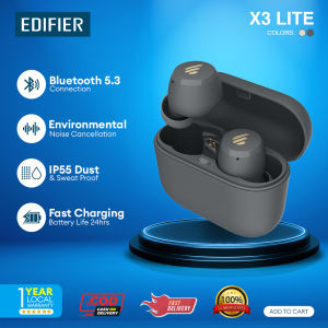 EDIFIER X3 Lite TWS Wireless Earphone Bluetooth 5.3 Voice Assistant touch control up to 24hrs playback EQ Preset