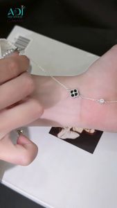 Bộ Sản Phẩm Trang Sức Bạc 925 ADJ Đính Đá Cz Cao Cấp Sang Trọng Cỏ 4 Lá Cánh Mã 4