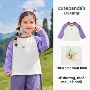 CUTEPANDAS | Áo Thun Dài Tay Màu Đối Chiếu Cho Bé Trai Mùa Thu