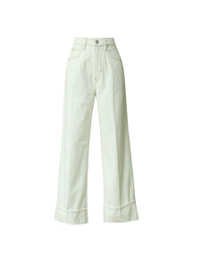 High Waist Wide Leg Slimming Solid Color Elegant Cuffed Jeans Pants Otherbela Niche Design Fashionable Blogger Style Long Jeans