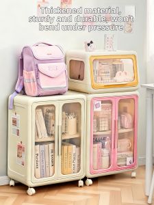Dopamine Style Multi-layer Storage Cabinet For Books Students Desk Under Rolling Trolley