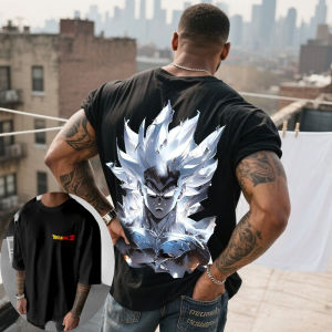 Dragon Ball Summer Mens T-Shirt Japan Anime Vegeta Autumn Inner Match Boys Children Parent-Child High-end Trend Short Sleeves