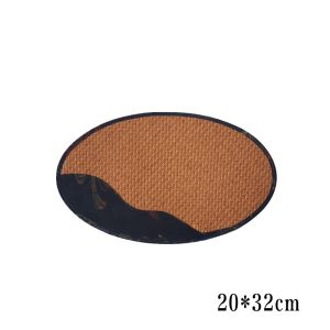 Retro Chinese Style Bamboo Mat Tea Seat Pad Rectangle Oval Dry Puff Mat One Person Dining Pad Wicker Pattern Tablecloth