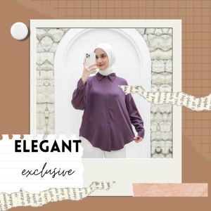 Blus Oversize Wanita Gaya Korea Lengan Panjang Bahan Katun Nyaman - Zalera id
