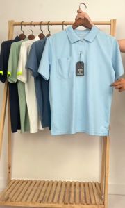 Áo thun nam trung niên cổ bẻ trơn vải thun cotton mặc mát ATHUN17