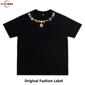 American Retro Couples Short Sleeve T-Shirt Letter Print Loose Casual Cotton Tee for Men And Women Summer Breathable Tee