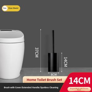 Black Wall-Mounted Toilet Brush 304 Stainless Steel No Dead Angles Bathroom Cleaning Tool Durable Toilet Brush Household Essential