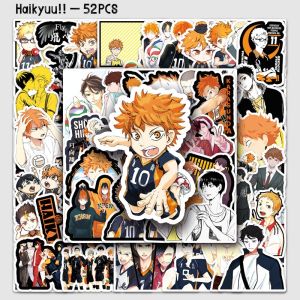 52Pcs Haikyuu!! Graffiti Anime Stickers Waterproof Cartoon DIY Decor Stickers