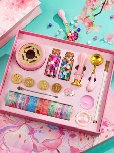 Yun Xuan Sealing Wax Seal Set Full Set DIY Journal Tools Peach Blossom Artsy Retro Cherry Blossom Sealing Wax Grain Gift Box Harry Potter Envelope Seal Seal Seal Fire Seal Head Birthday Gift