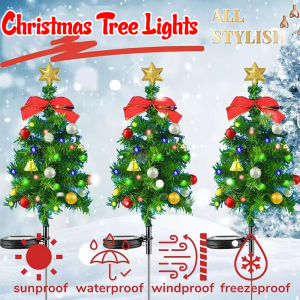 Solar Colorful Lights Christmas Tree Christmas Decoration Garden Courtyard Lawn Holiday Decoration Night Bright Colorful Lights
