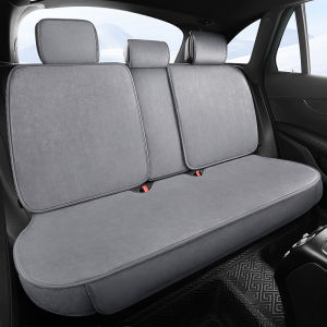 Winter Car Seat Cushion Full Wrap Plush One-Piece Rear Seat Cover Three-Piece Set for Small Cars Polyester Fiber Universal Seat Pad