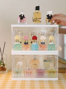 Acrylic Perfume Display Rack Transparent Dust Proof Lipstick Cosmetic Perfume Organizer Box