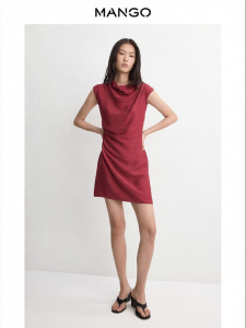Mango | Summer Bohemian Style Short Satin Dress