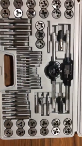 40 Pcs Tap and Die Set M3-M12 Metric Screw Thread Repair Tool Kit Heavy Duty Hand Tapping Threading Wrench Set for Vehicle Machinery