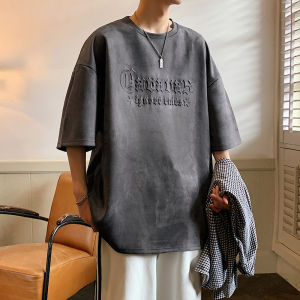 Áo Thun Nam Tay Ngắn Dáng Rộng Mùa Hè Thường Ngày Thời Trang Thường Ngày Phong Cách Đường Phố Đa Năng Tay Lửng Cổ Tròn