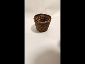 Seagrass Planter Basket Hand Woven Plant Baske with Plastic Liners for Flower Pots Decoration
