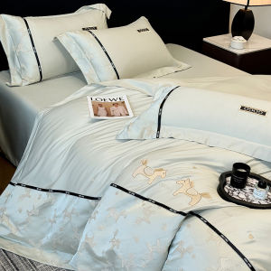 Summer New Double-Sided Ice Silk Bedding Four-Piece Set Luxury Silk Smooth Tianli Breathable Cooling Sensation Bed Sheet Cover