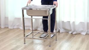 Kitchen Sink Stand Rack 304 Stainless For Portable Sink Complete Set With Stand and Faucet Set