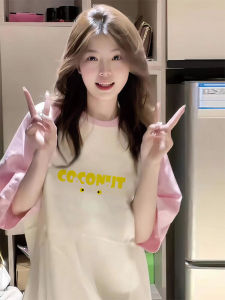 Loose Cotton T-Shirt Short Sleeve Pure Cotton Summer Top for Junior And High School Students Street Style Girls Loose Fit Shirt