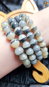 Premium Grade Rare Natural Wealth Bowl One Sky Line Green Flower Nephrite Jade Bracelet