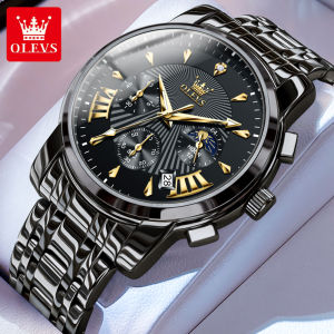 OLEVS original watch for men 2023 top level brand mens quartz watch Waterproof calendar sapphire scrape multi function dial stainless steel strap business sports versatile mens watch 【hot sales】