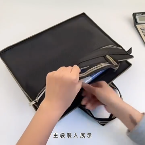 1pc Tote Bag Storage Handbag Waterproof Large Capacity Briefcase Folder Document File Paper Organize