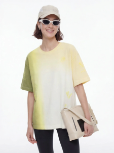 Gradient Dye Slimming Loose Womens T-Shirt