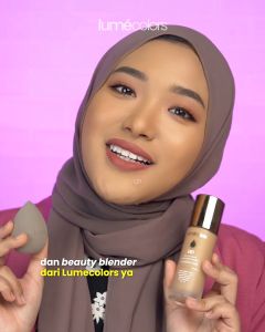 Lumecolors make up foundation tahan lama natural alas bedak original Christina Lie