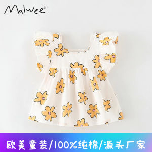 Malwee Áo Thun in Họa Tiết Mùa Hè Cho Trẻ Em Phong Cách Mới Thời Trang Nhỏ Nhắn Áo Thun Cotton Cổ Tròn Tay Ngắn