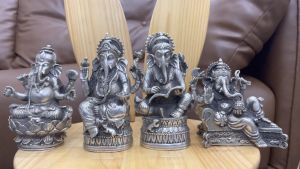 Tượng Phật Voi Ganesha Thái Lan Bằng Đồng Mạ Bạc Các Tư Thế Phong Thủy
