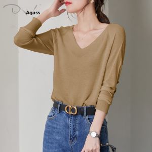 White V-Neck Light Sweater
