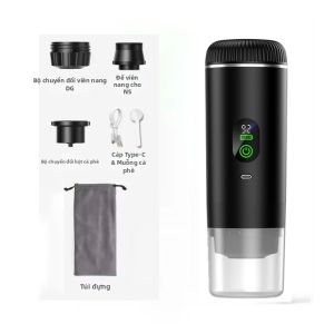 Máy Pha Cà Phê Espresso Di Động 3 Trong 1 20 Bar Mini Sử Dụng Nguồn USB Tương Thích Với Cà Phê Xay Và Cà Phê Viên Nén Tiện Lợi Cho Du Lịch