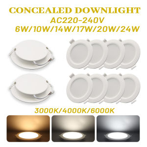 2PCS LED Downlight AC100-240V LED Ceiling Spot 3 colors 6W 10W 14W 17W 20W 24W Recessed in Downlight Light Cold Warm white Lamp