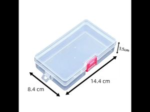 Hộp Nhựa Trong Suốt Có Nắp Đậy Khóa Gài Hình Chữ Nhật 144x84x35mm Đựng Đồ Lưu Trữ An Toàn Tiện Dụng