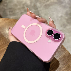 Ultra-Thin Frosted Wireless Magnetic Apple 16Plus Phone Case Womens Style Full Cover Transparent Protective Shell for iPhone 17 15Promax 14 13 Hard Cover Female Model